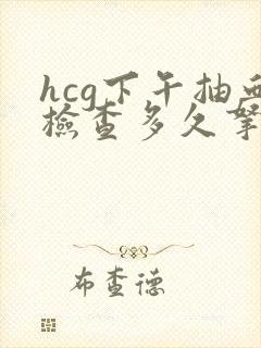 hcg下午抽血检查多久拿结果