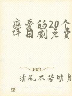 恋爱的20个条件日剧免费观看