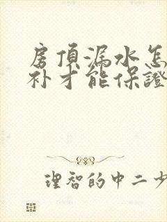 房顶漏水怎么修补才能保证彻底不漏