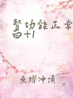 肾功能正常尿蛋白+1