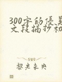 300字的优美文段摘抄初中