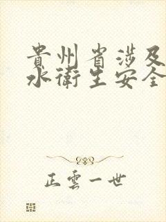 贵州省涉及饮用水卫生安全产品卫生许可批件