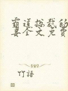 霸道总裁的小娇妻全文免费阅读