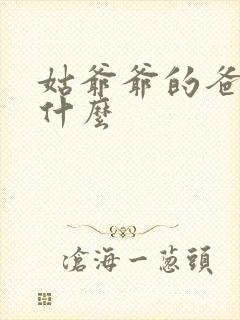 姑爷爷的爸爸叫什么