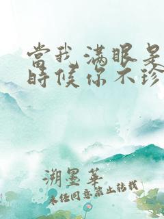 当我满眼是你的时候你不珍惜