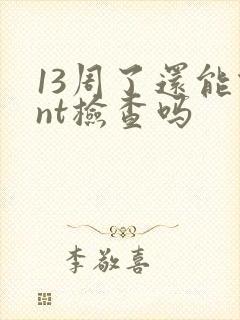 13周了还能做nt检查吗