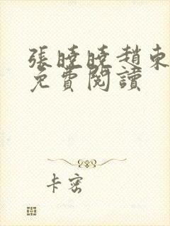 张晓晓赵东小说免费阅读