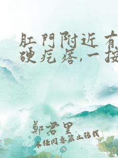 肛门附近有一个硬疙瘩,一按就疼