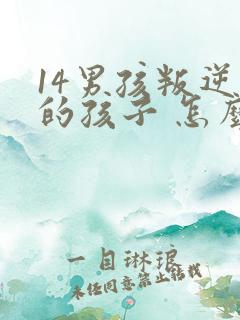 14男孩叛逆期的孩子 怎么去引导