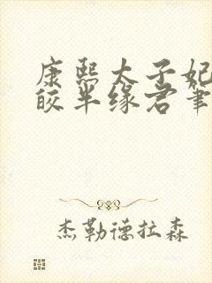 康熙太子妃沈皎皎半缘君笔趣阁