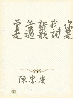 曾告诉我你怎样走过歌词是什么意思