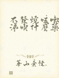 不发烧咳嗽流鼻涕吃什么药