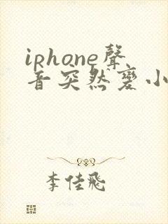 iphone声音突然变小是怎么回事