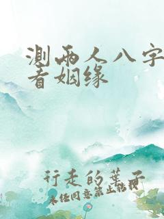 测两人八字合婚看姻缘