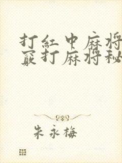 打红中麻将的诀窍打麻将秘诀