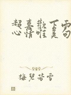 超喜欢下雨天的心情唯美句子