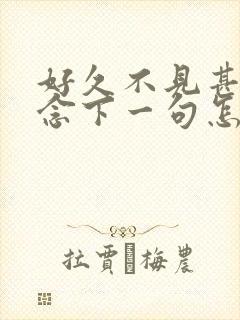 好久不见甚是想念下一句怎么回复