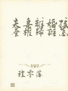 夫妻离婚孩子抚养权归谁怎么判