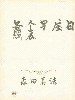 各个星座日期对照表