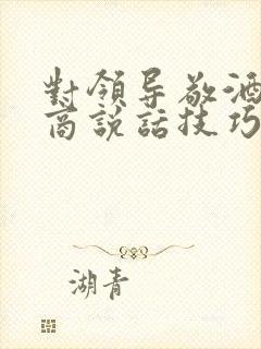 对领导敬酒高情商说话技巧