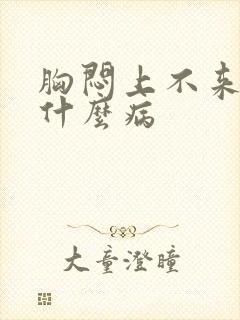 胸闷上不来气是什么病