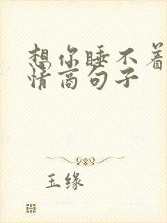 想你睡不着了高情商句子