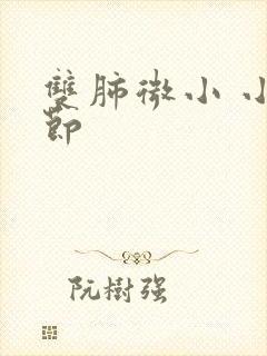 双肺微小 小结节