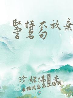 坚持不放弃的名言名句