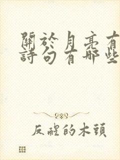 关于月亮有关的诗句有哪些