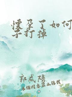 怀孕了如何把孩子打掉