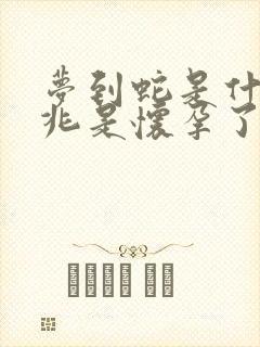 梦到蛇是什么预兆是怀孕了吗