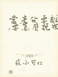 当老公要离婚时,要怎么挽回