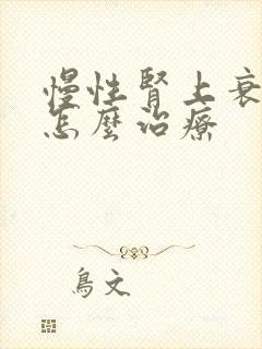 慢性肾上衰竭 怎么治疗