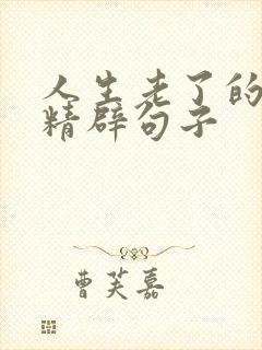 人生老了的感悟精辟句子