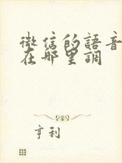 微信的语音声音在哪里调