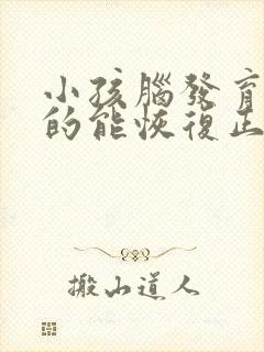 小孩脑发育迟缓的能恢复正常吗