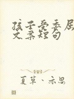 孩子受委屈最火文案短句