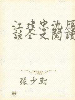 江建忠沈雁冰小说全文阅读