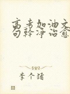 高考加油文案短句干净治愈