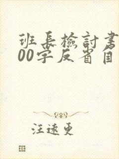 班长检讨书1000字反省自己工作失误
