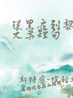 从黑夜到黎明的文案短句