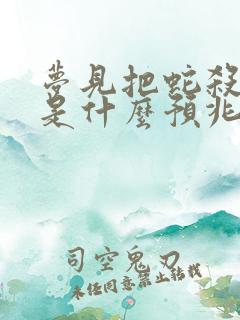 梦见把蛇杀死了是什么预兆