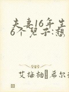 夫妻16年生了6个儿子:想生个女儿