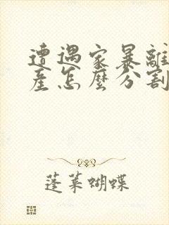 遭遇家暴离婚财产怎么分割