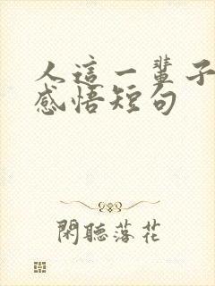 人这一辈子人生感悟短句