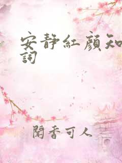 安静红颜知己歌词