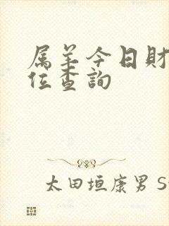 属羊今日财神方位查询