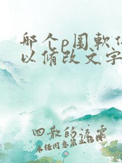 哪个p图软件可以修改文字