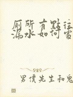 厕所有点往楼下漏水如何处理