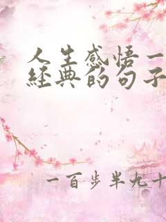 人生感悟一段很经典的句子